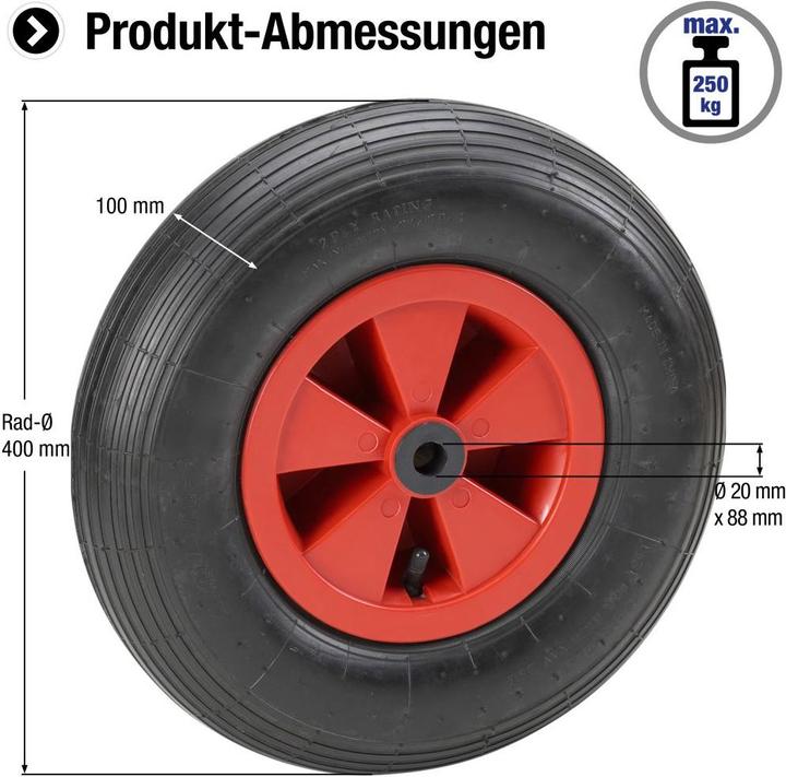 Produktbild Metafranc Luftrad Ø 400 mm, PVC-Felge