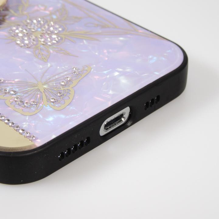 Produktbild PhoneLook Hülle Perlmutt Schmetterling Strass mit Videounterstützung t (Apple iPhone 13 Pro Max)