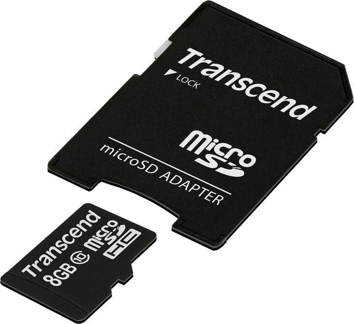 Produktbild Transcend Flash-Speicherkarte 8GB Micro SDHC, C10 (8 GB, SDHC, U1)