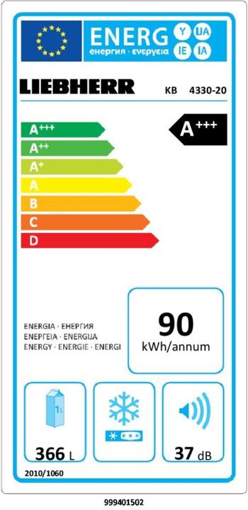 Energie-Label Liebherr KB 4330-21 (372 l)