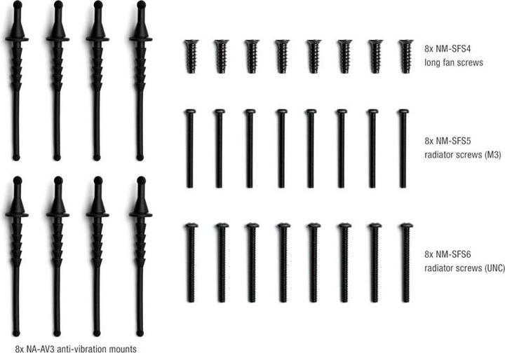 Nährwerte und Zutaten Noctua NA-IS1-14 chromax.black Abstandhalter für 140-mm-Lüfter - 2er Set