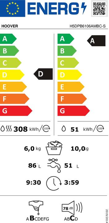Energie-Label Hoover H5DPB6106AMBC-S
