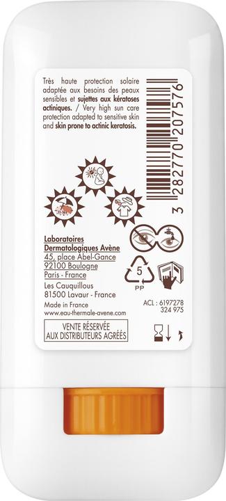 Image du produit Avène SunsiStick KA Soins solaires ORANGE (Crème solaire visage, SPF 50, 20 ml, 150 g)
