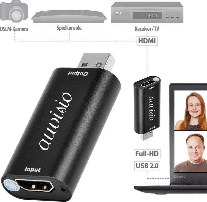Produktbild Auvisio HDMI-USB-Videograbber für Full-HD-Aufnahmen