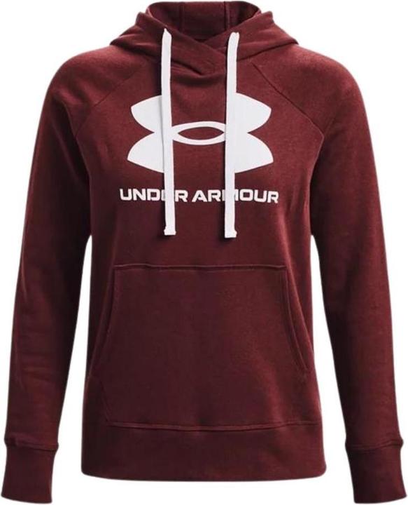 Under Armour Damen Rival Fleece Logo Kapuzenpullover Burgund 1356318 690