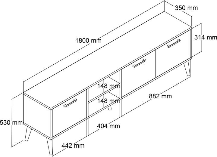 Immagine prodotto Kalune Design Angela (180 x 35 x 53 cm)