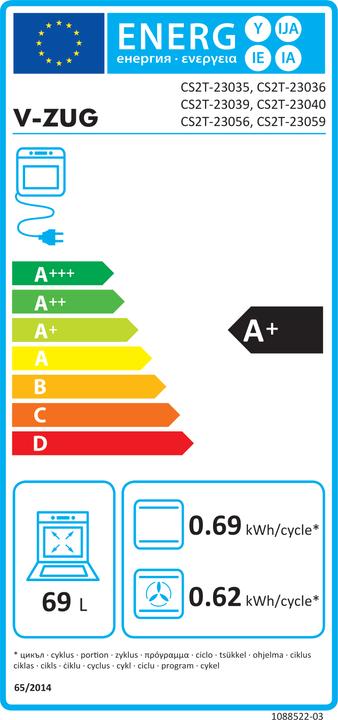 Energy Label V-Zug 2305900001