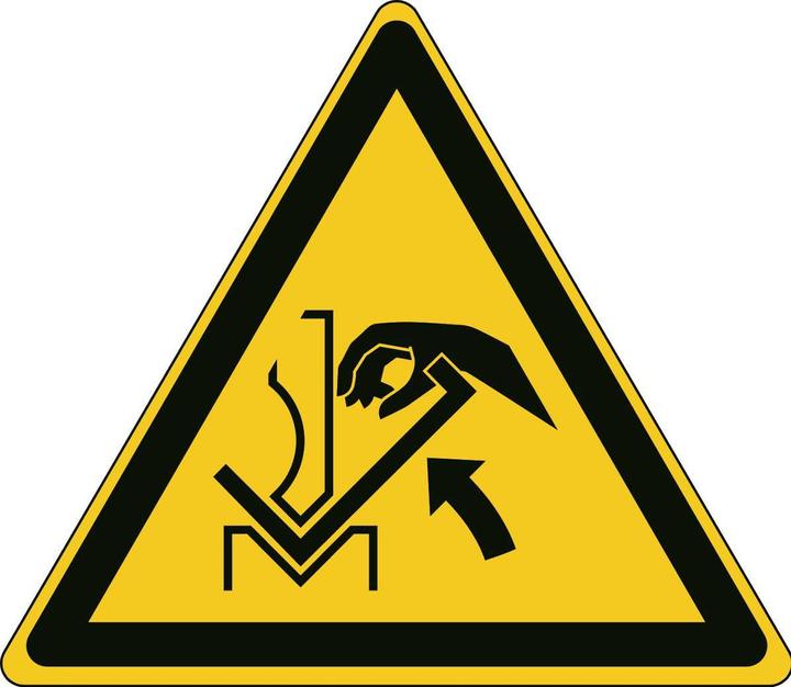 Produktbild Brady ISO-Sicherheitsschild - Warnung vor Quetschgefahr der Hand zwischen Abkantpresse und Material