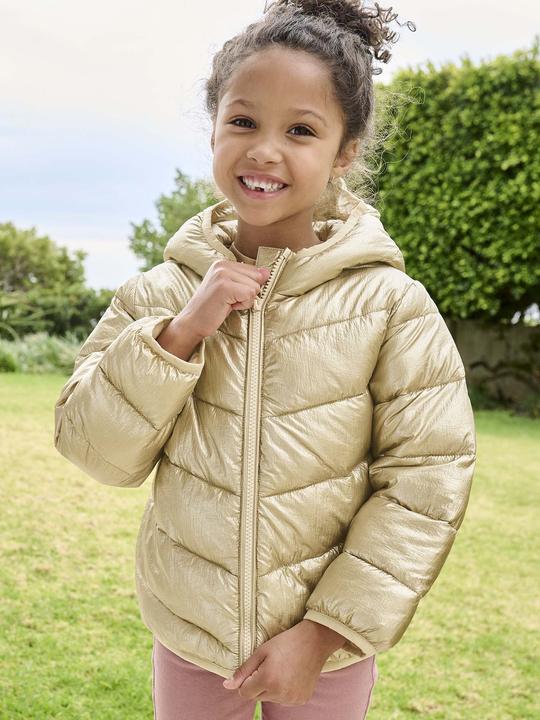 Produktbild Vertbaudet Glänzende Mädchen Light-Steppjacke mit Kapuze, Recycling-Polyester (128)