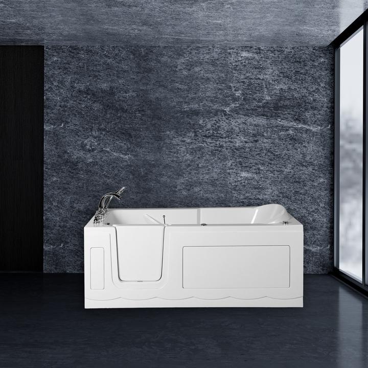 Produktbild PureHaven Seniorenbadewanne 150x75 cm Sitz- und Whirlpool mit Massagedüsen integrierte Tür für leich (150 cm, 75 cm)