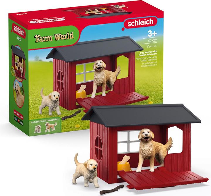 Produktbild Schleich Hundehütte mit Goldenretrievern