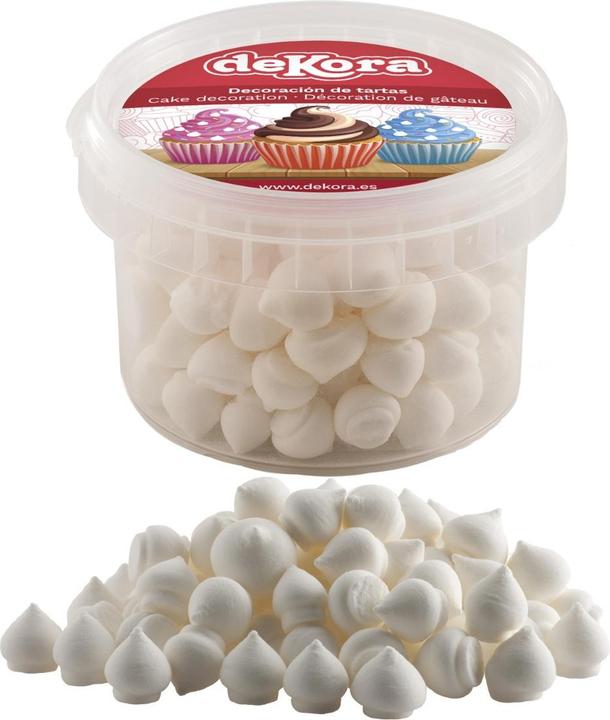 Image du produit Dekora Décoration en sucre - Mini meringue blanche (90gr) (1 x)