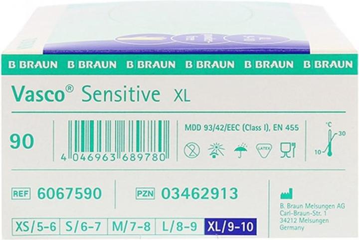 Produktbild B.Braun Sensitive Latexhandschuhe XL (90 Stk) (XL)