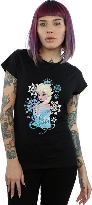 Actual product image Disney Womens/Ladies Frozen Elsa Snowflakes Cotton T-Shirt (XL)