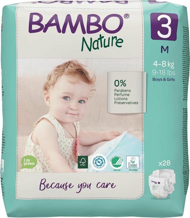 Produktbild Bambo Biowindeln Midi (Gr. 3, Tragepack, 28 Stück)