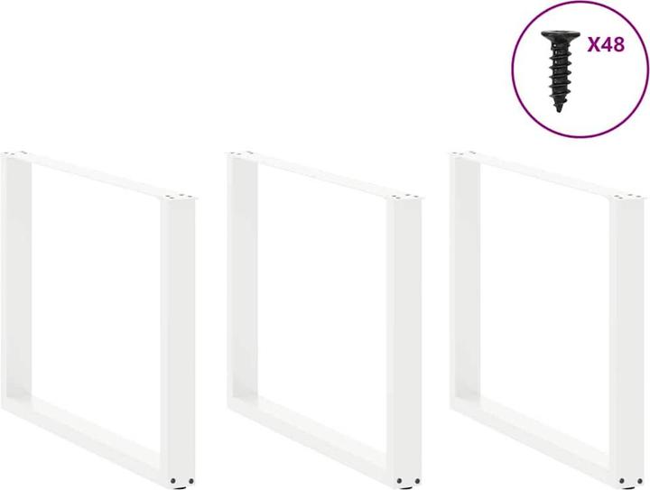 Actual product image VidaXL U-shaped coffee table legs 2 pcs. White 100x(72-73) cm steel table leg