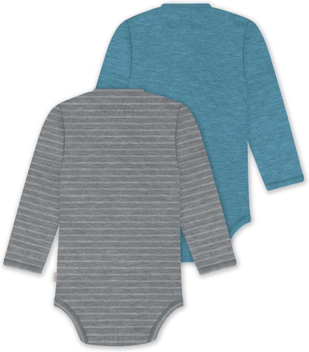 Produktbild Normani 2er Pack Bio Baby-Body Langarm Wickelbody aus Merinowolle für Junge und Mädchen - 9353 (68)