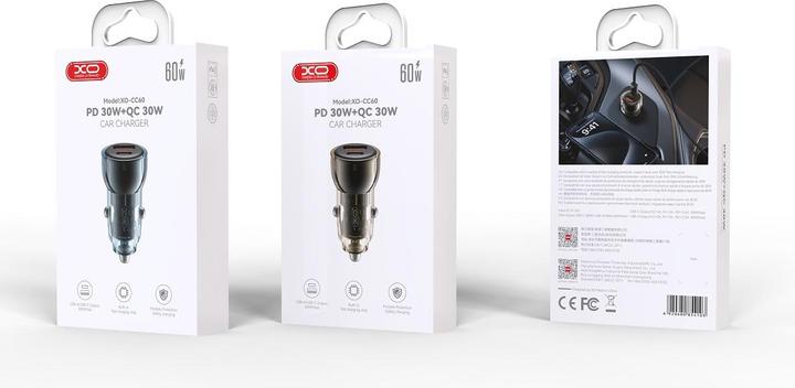 Produktbild xO Kfz-Ladegerät CC60 60W 1x USB 1x USB-C blau