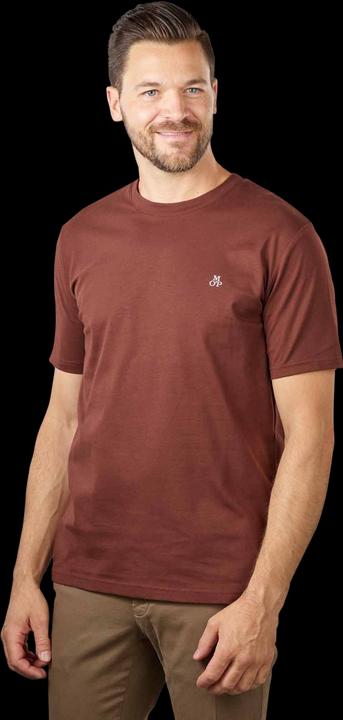Image du produit Marc O'Polo Short Sleeve T-Shirt Ribbed Collar Crimson Brown (XL)