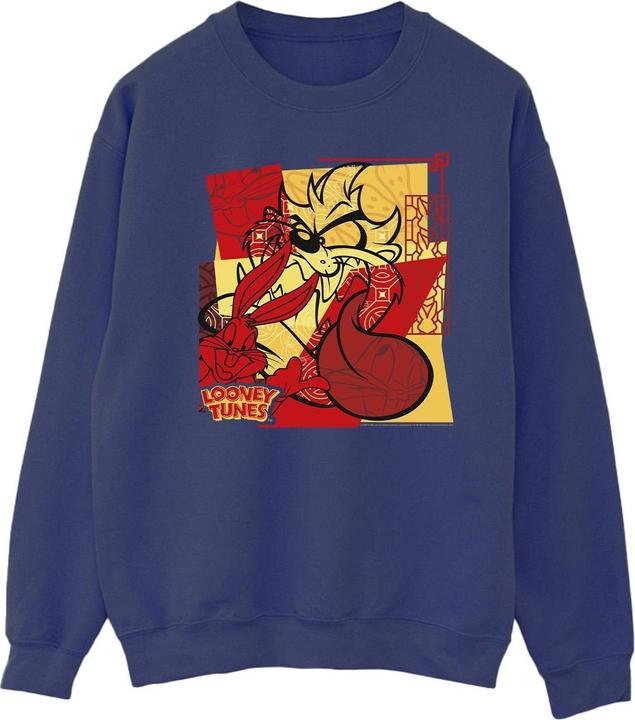 Immagine prodotto Looney Tunes Taz Bugs Rabbit New Year Felpa Uomo (XL)