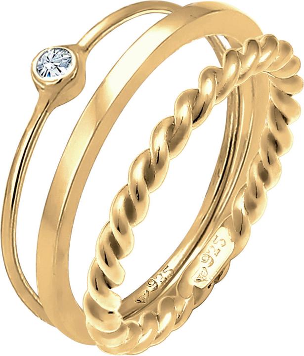Produktbild Elli Ring Set, Solitär-Ring, Twisted (56, 925 Silber)