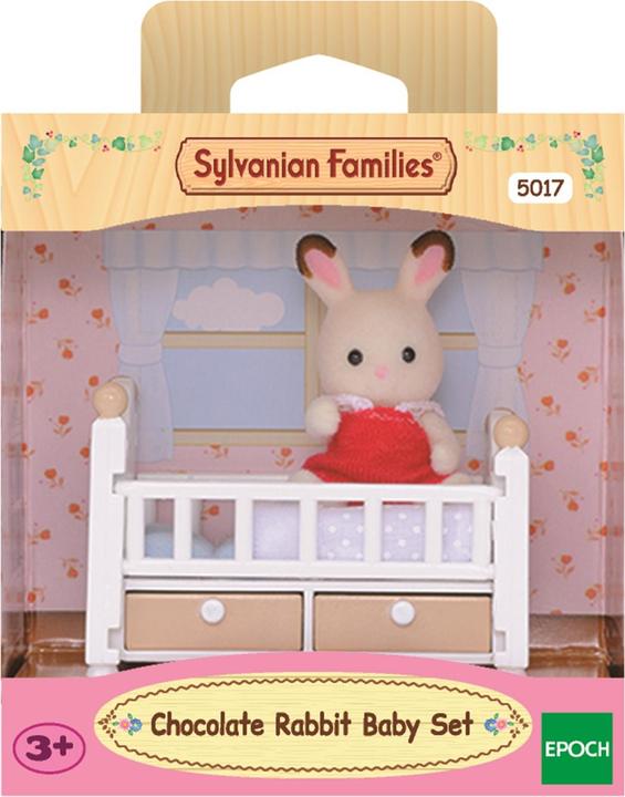 Sylvanian Families Schokoladenhasen Baby mit Babybett