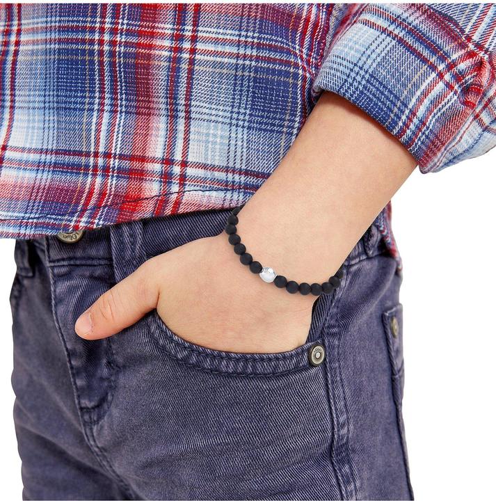 Immagine prodotto S.Oliver Gioielli da braccio per ragazzi, acciaio inossidabile, agata | mappamondo (16 cm, Acciaio inossidabile)