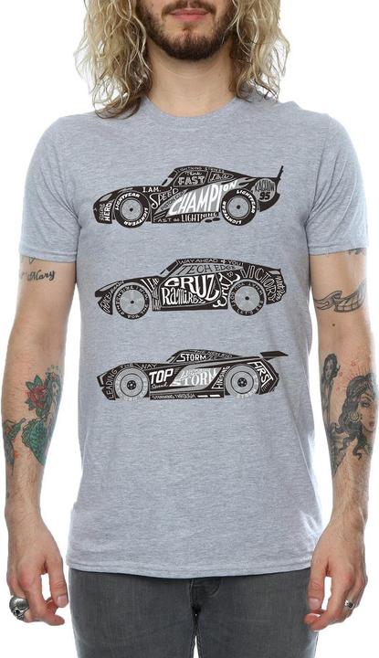 Actual product image Disney Mens Cars Text Racers T-Shirt (L)