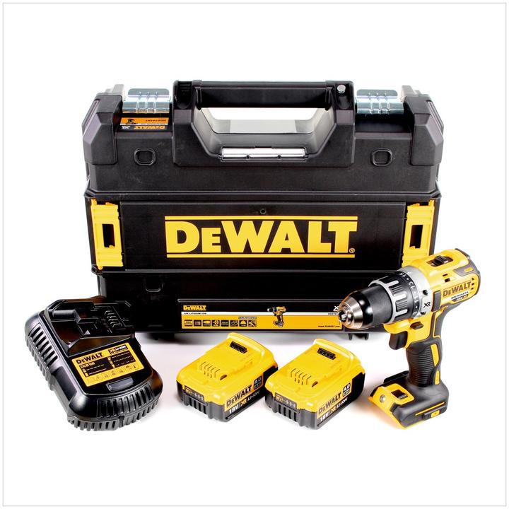 Actual product image DeWalt DCD 791 M2 18 V Brushless Cordless Drill Driver + TSTAK-Box + 2 x Batteries DCB 182 4,0 Ah + (Rechargeable battery operated)