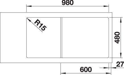 Actual product image Blanco Lemis XL 6 S-IF (Top-mounted sink, 100 cm, 50 cm)