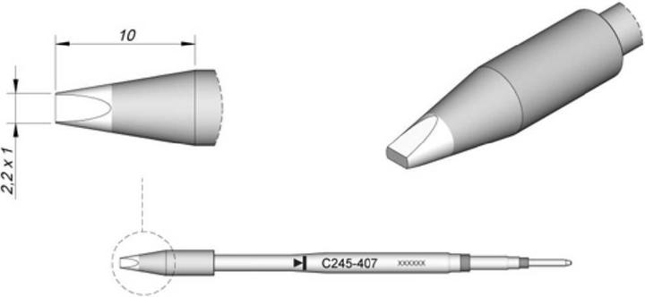 Produktbild JBC Lötspitze Meissel 2.2 x 1.0 mm (Lötspitze)
