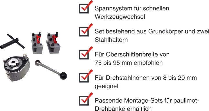 Immagine prodotto Paulimot Schnellwechsel-Stahlhalter-Set, passend für "System Multifix", Grösse A