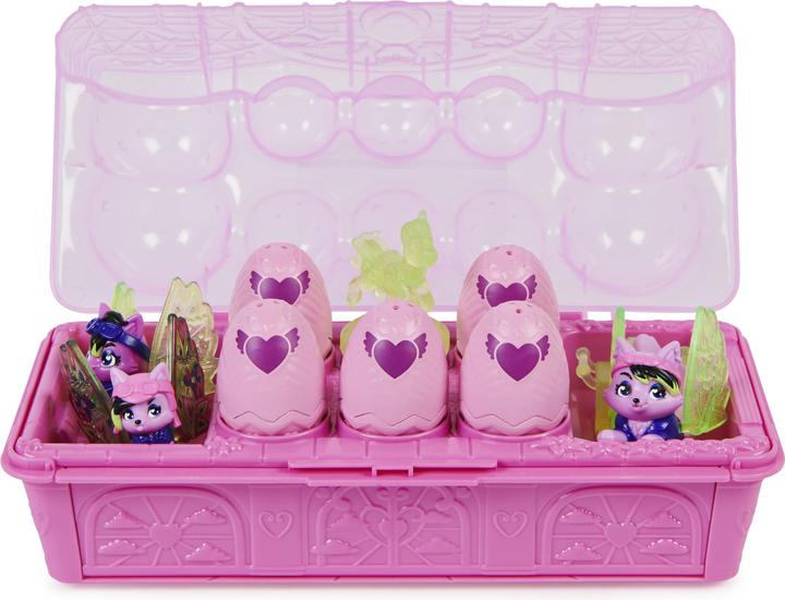 Actual product image Hatchimals Rainbowcation egg carton with wolf family, playset with 10 CollEGGtibles figures and 2 Zu