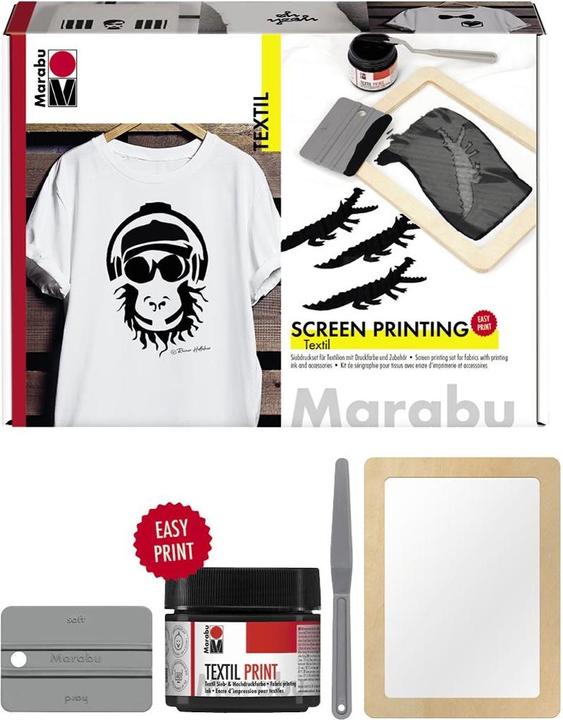 Produktbild Marabu Screen Printing Set Siebdruck (Mehrfarbig, 100 ml)