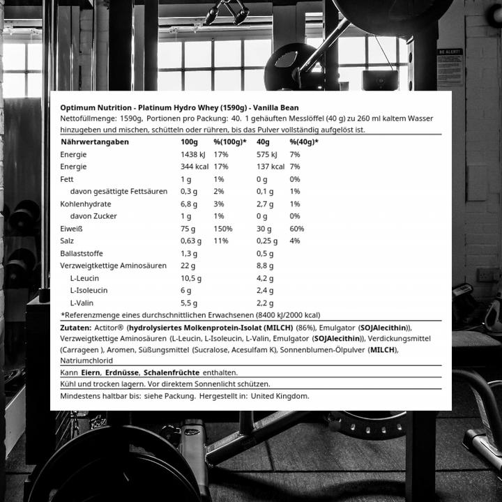 Produktbild Optimum Nutrition Platinum Hydro Whey (Vanille, 1 Stk., 1590 g)