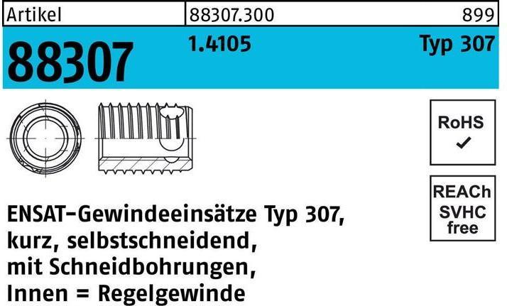 Immagine prodotto Ensat Inserto filettato R 88307 Tipo 307 M 5 x 7 1.4105