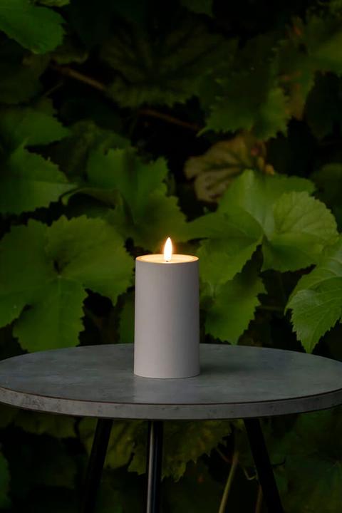 Produktbild LED Kunststoffkerze sw 1873-700 Aussen 1873-700 6h Timer D7 H12,5cm 2xAA