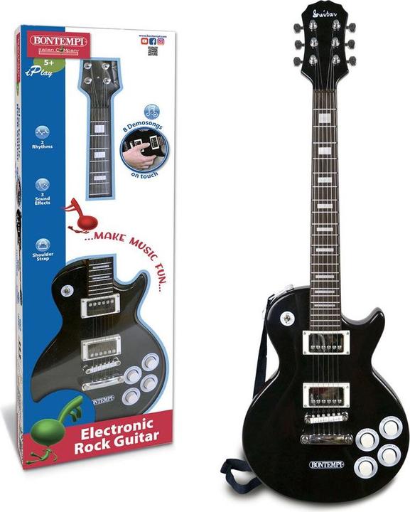 Image du produit Bontempi Guitare rock électrique noire (Allemand, Français, Italien, Anglais)