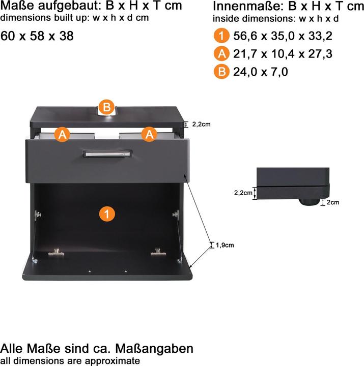 Produktbild Trendteam Monte (60 x 38 x 58 cm)