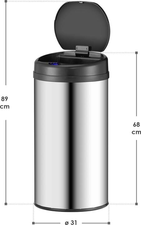 Actual product image Juskys Automatic waste bin with sensor (40 l)
