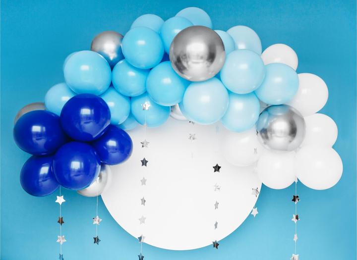 Produktbild Partydeco Bogen aus Luftballons Blau und Silber (1 x)