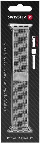 Immagine prodotto Swissten Fascia a rete per apple watch 42-44 mm argento (42 mm, 44 mm, Acciaio inossidabile)