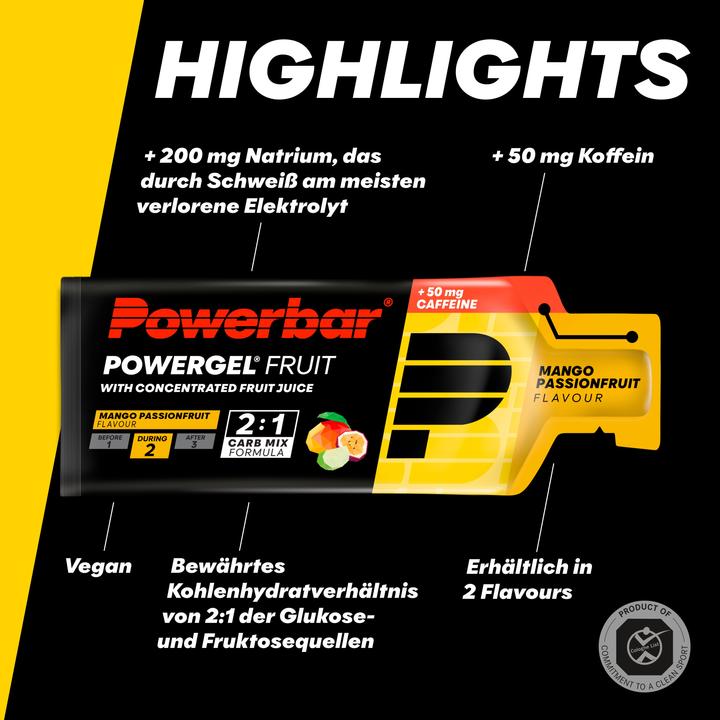 Immagine prodotto Powerbar Powergel (Mango, Frutto della passione, Caffeina, 24 pz., 984 g)
