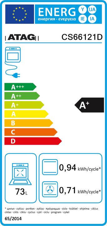 Energy Label Atag INBOUW OVEN CS66121D