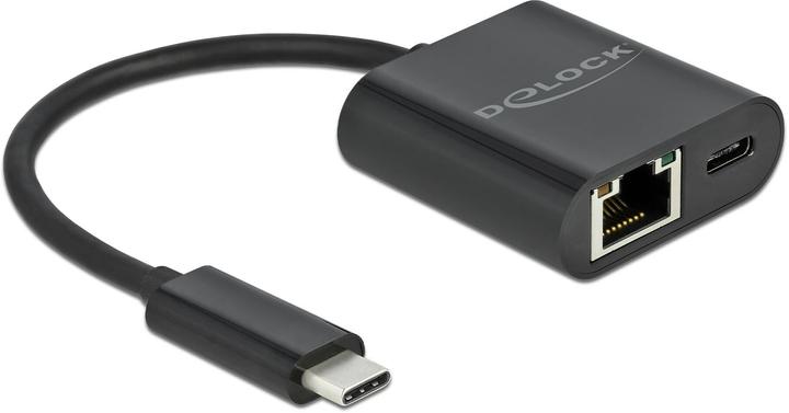 Delock USB Type-C™ Adapter to Gigabit LAN 10/100/1000 Mbps with Power Delivery Port Black (USB-C, RJ45 Gigabit Ethernet (1x))