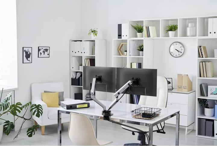 Produktbild Durable Monitorhalt. SELECT PLUS m Arm f 2 Mon. Tischb. Sil. (Tisch, 32")