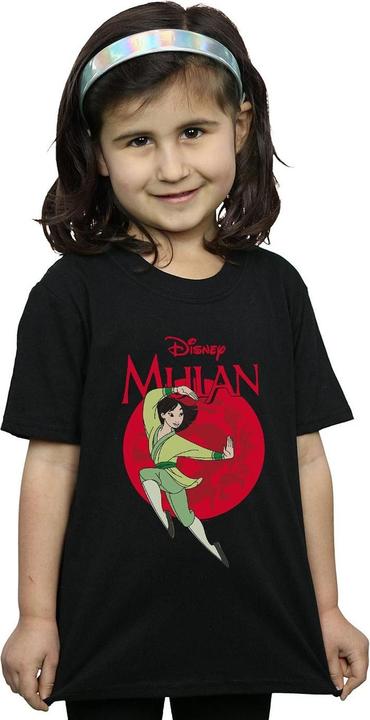 Actual product image Disney Girls Mulan Dragon Circle Cotton T-Shirt (128)