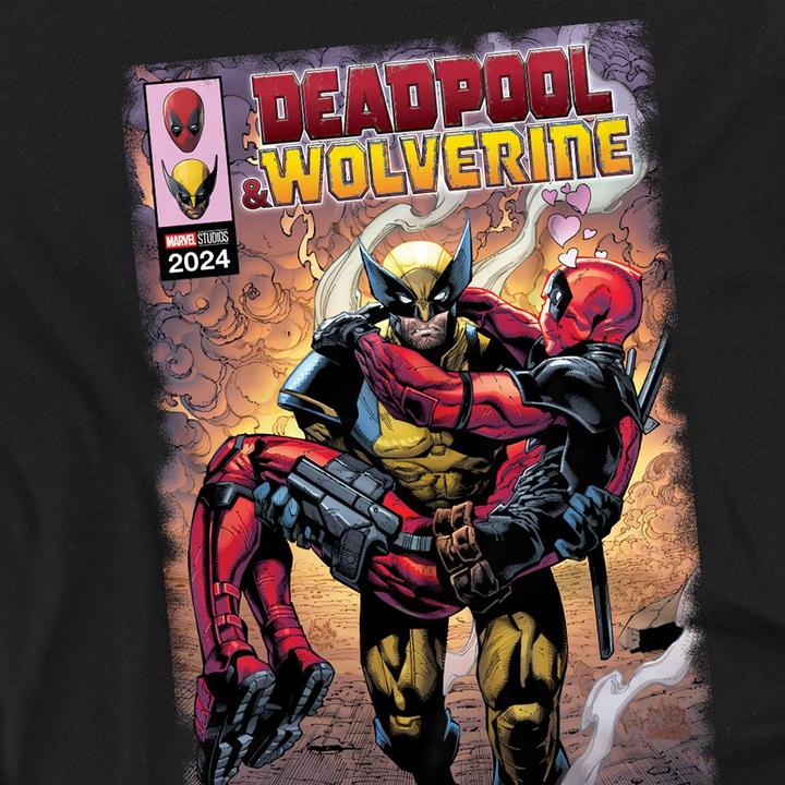 Actual product image Deadpool & Wolverine Unisex Adult Wolverine Saves Deadpool Comic T-Shirt (M)