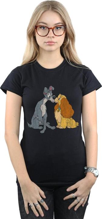 Immagine prodotto Disney Lady And The Tramp Distressed Kiss Maglietta Donna (S)