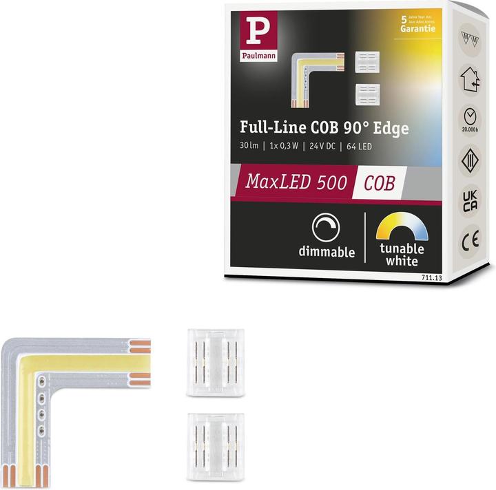 Immagine prodotto Paulmann MaxLED 500 angolo striscia COB a linea intera (Bianco, 3 cm, Interno)